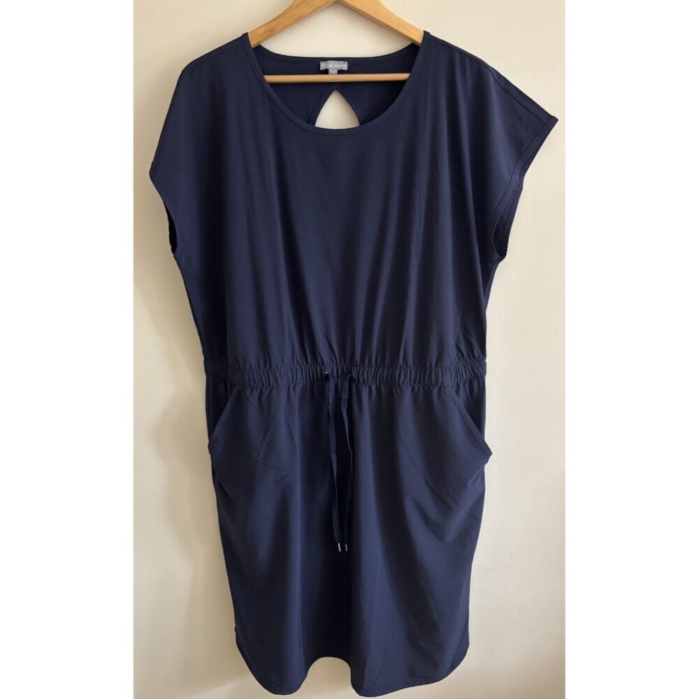 Talbots Navy Blue Drawstring Waist Shift Dress
